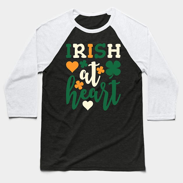 Irish At Heart Baseball T-Shirt by teevisionshop